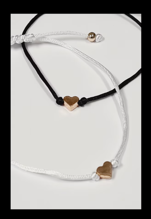 Cute Hearts - Personalised Baby Shower Wish Bracelet, Mummy to Be, Charm String Bracelet, Personalised Gift - ca34