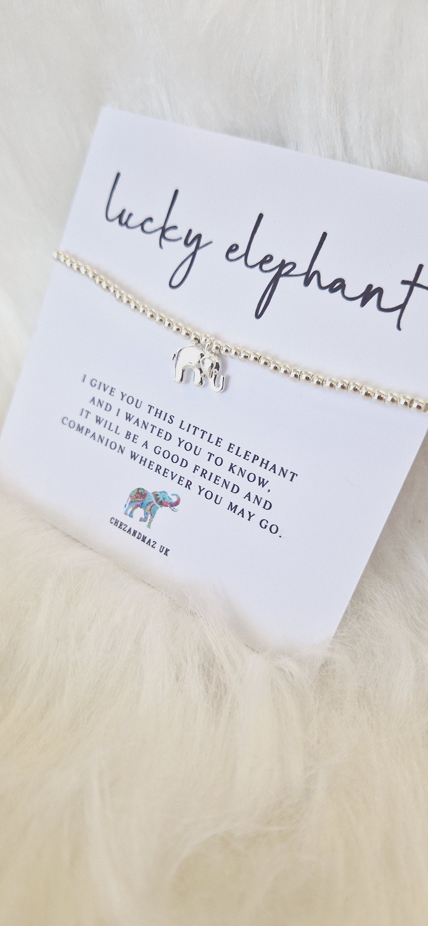 Lucky I Travel Elephant Silver Plated Bracelet I Elephant Charm I Good Luck Charm I Travelling I Elephant Lover I Lucky Elephant I A2