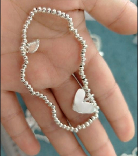 40th Birthday Bracelet I Happy Birthday I Forty I 40th Birthday I Fortieth I Silver plated charm bracelet & Rose Gold Plated Heart Charm-JC6