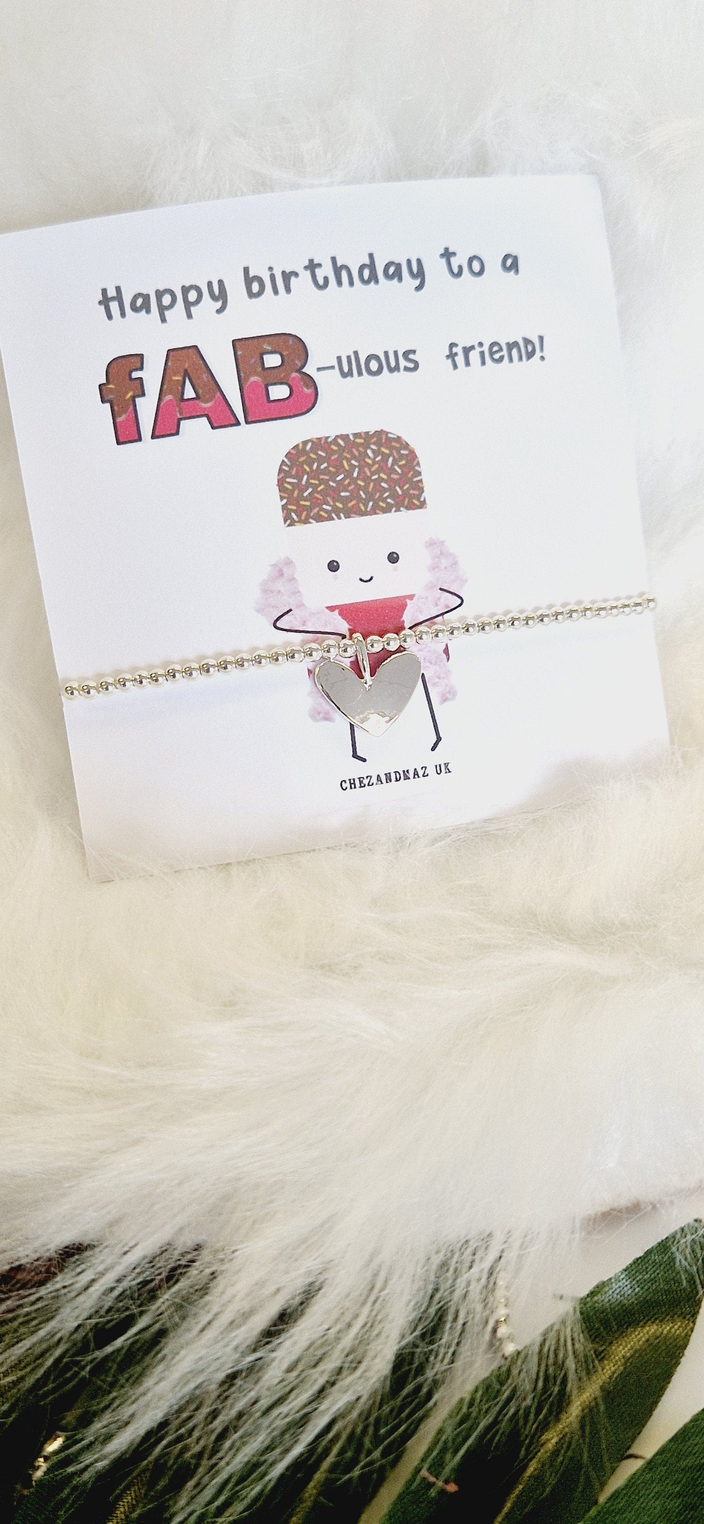 Happy Birthday to a FAB-ulous friend I Fab Bracelet I Birthday Gift I Milestone Birthdays I Funny, Charm Bracelet