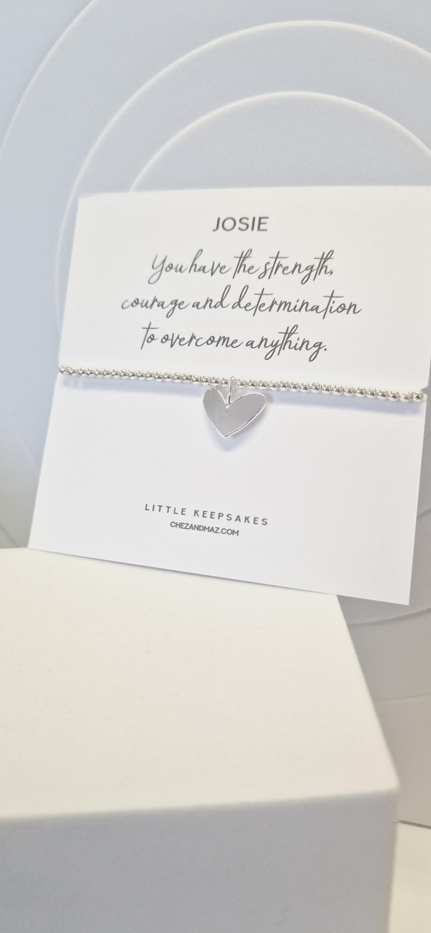 Personalised I You have the strength the courage and determination to overcome anything | Empowering Gift | Silver Stacking Bracelet I JU6st