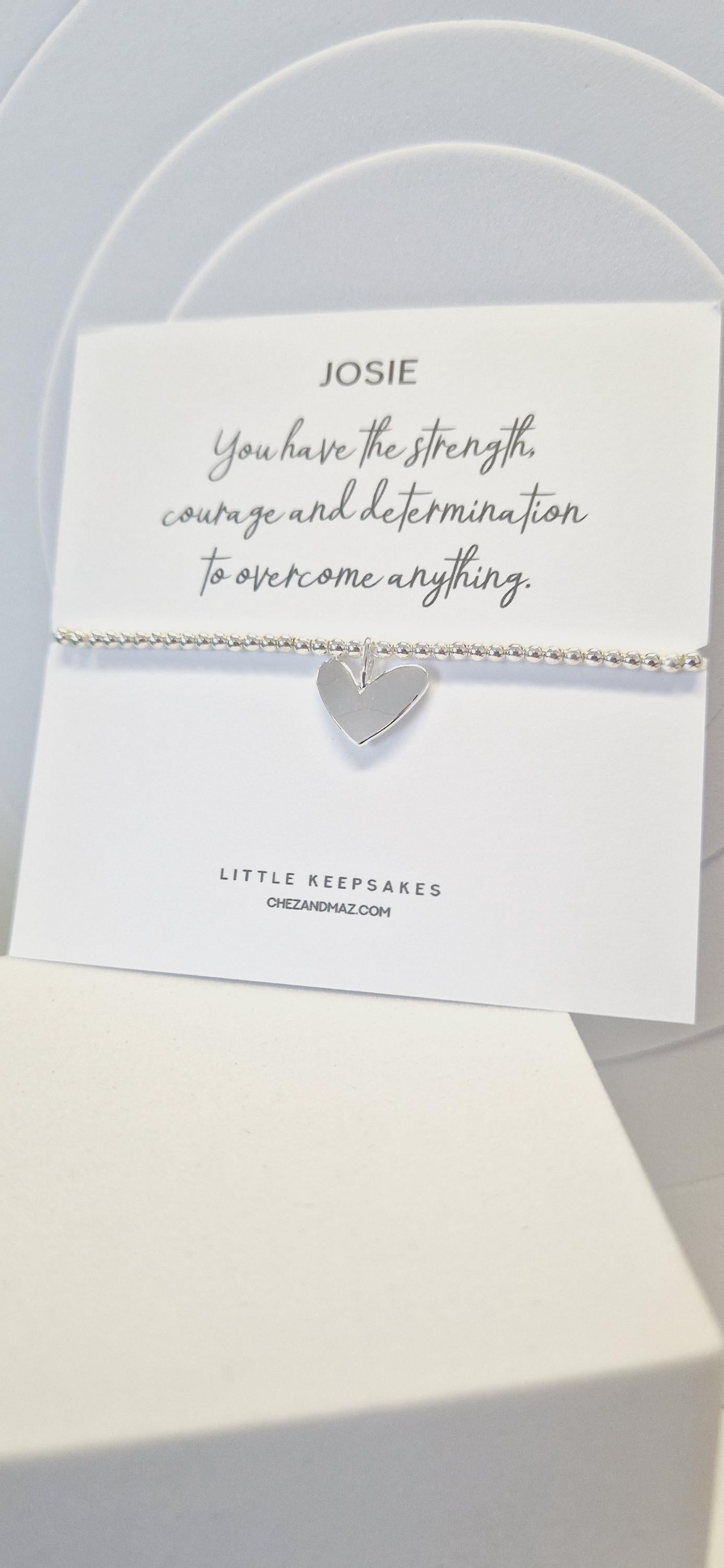 Personalised I You have the strength the courage and determination to overcome anything | Empowering Gift | Silver Stacking Bracelet I JU6st