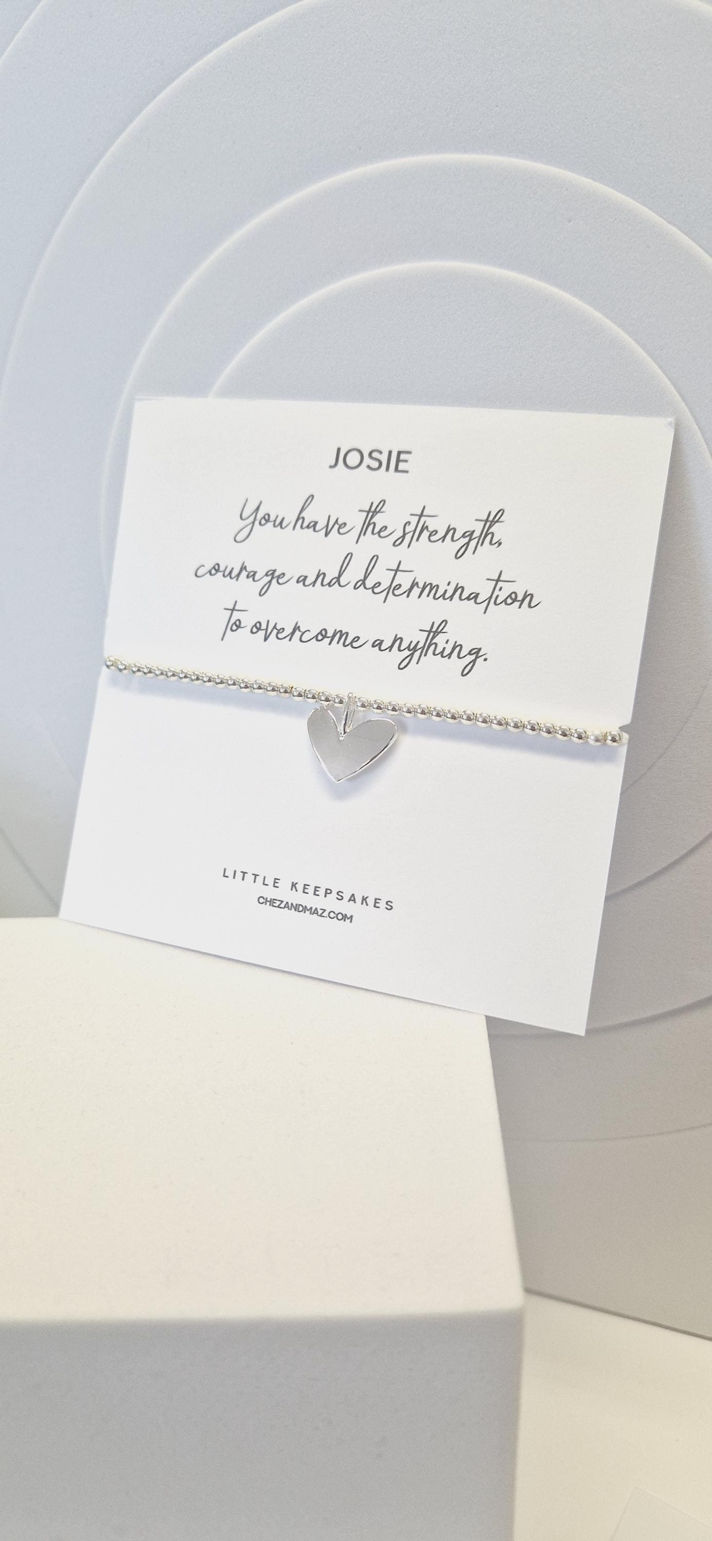 Personalised I You have the strength the courage and determination to overcome anything | Empowering Gift | Silver Stacking Bracelet I JU6st