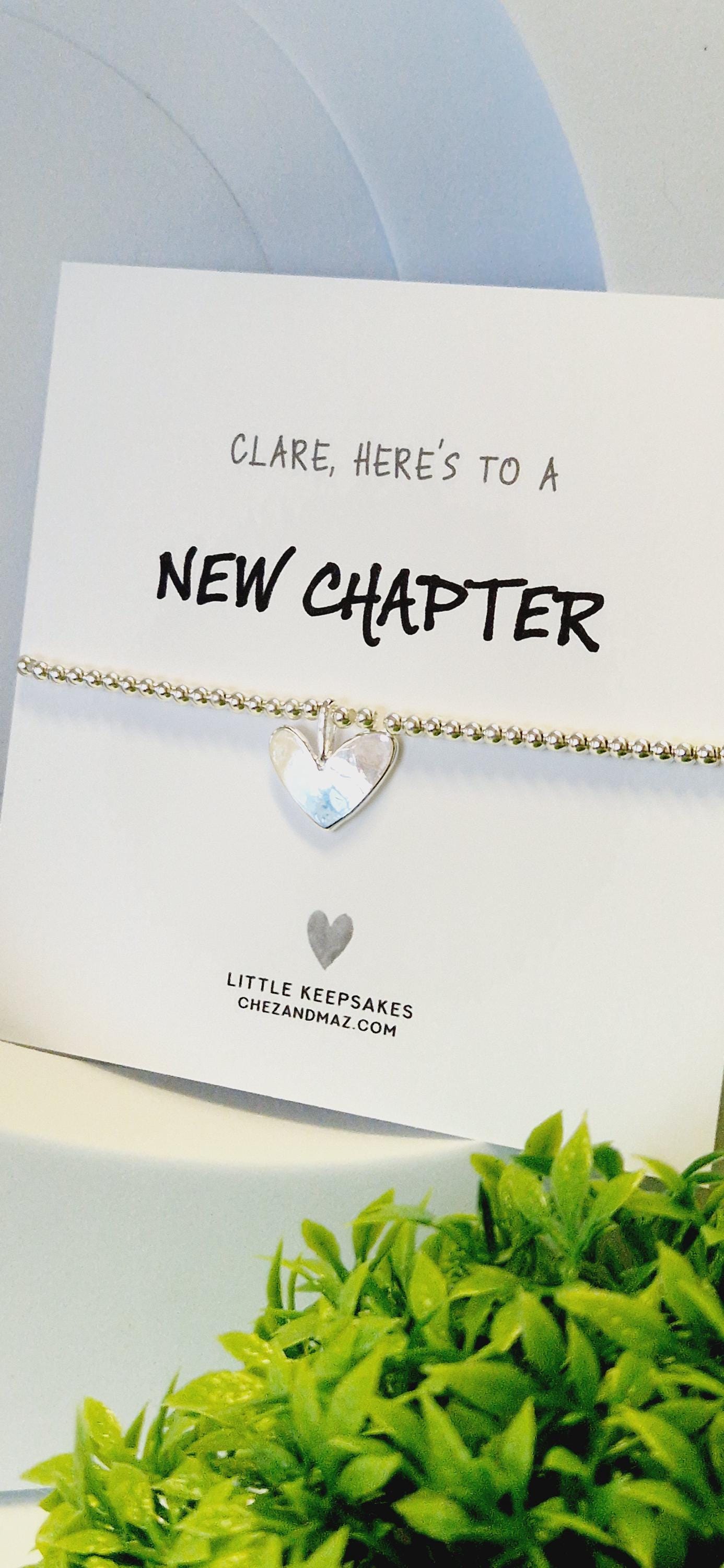 New Chapter Personalised I Silver Bracelet I New Chapter Gift I Heart I New Home I Job I New Start I Starting a new Chapter in Life RT100