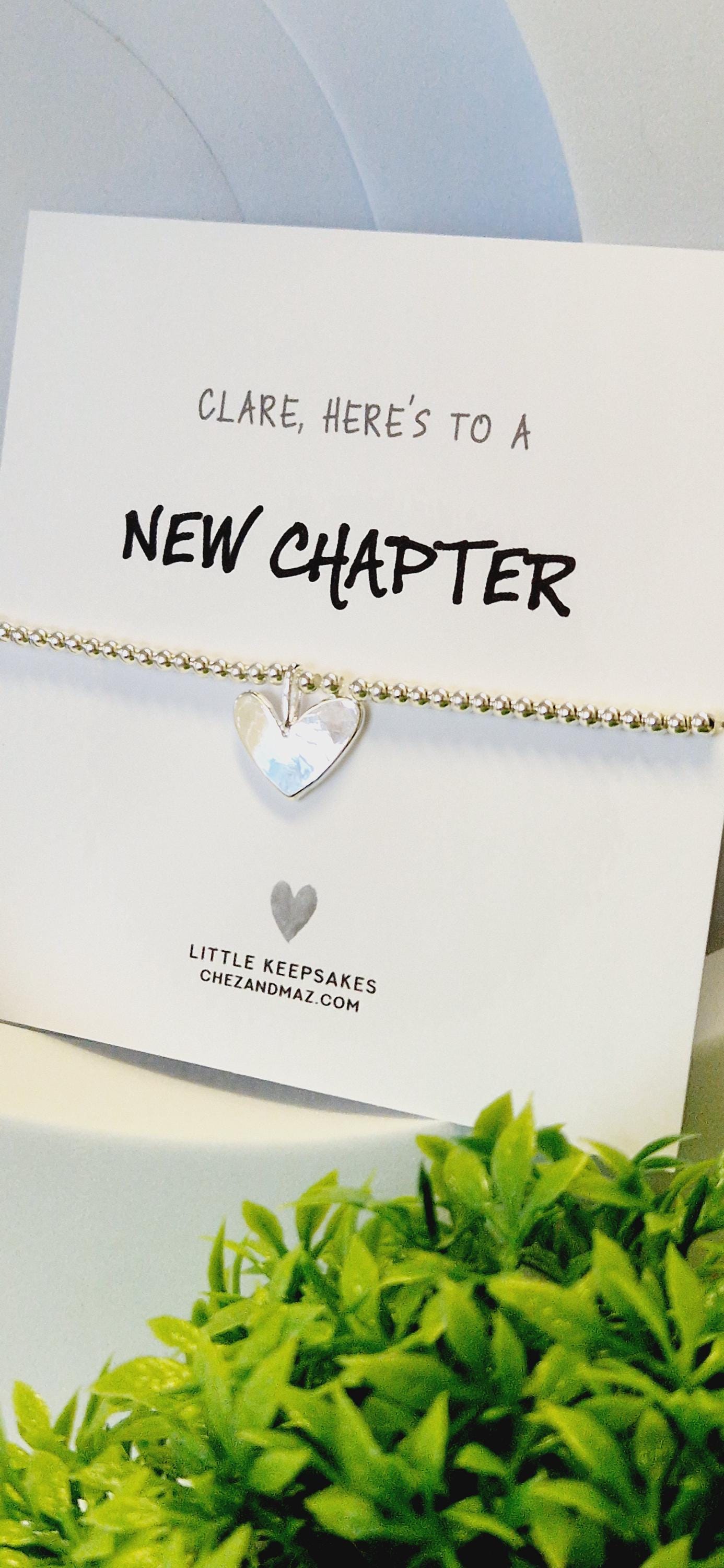 New Chapter Personalised I Silver Bracelet I New Chapter Gift I Heart I New Home I Job I New Start I Starting a new Chapter in Life RT100
