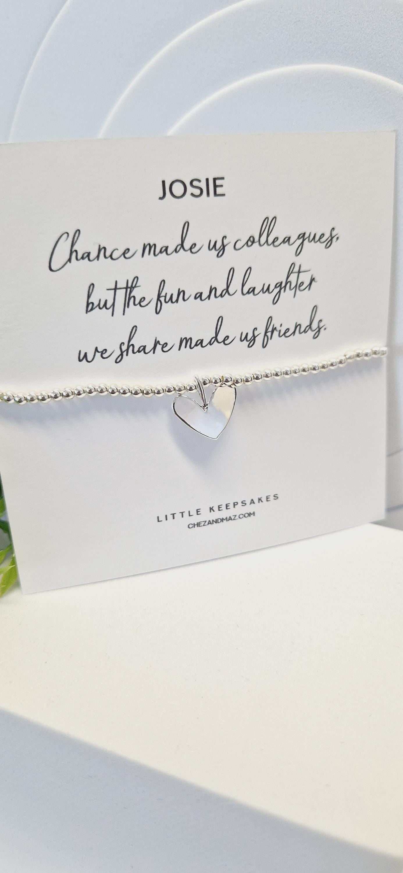 Personalised Chance made us Colleagues Friendship Gift | Leaving Gift | Retirement Gift | Work Friend I Silver Plated Charm Bracelet JU6