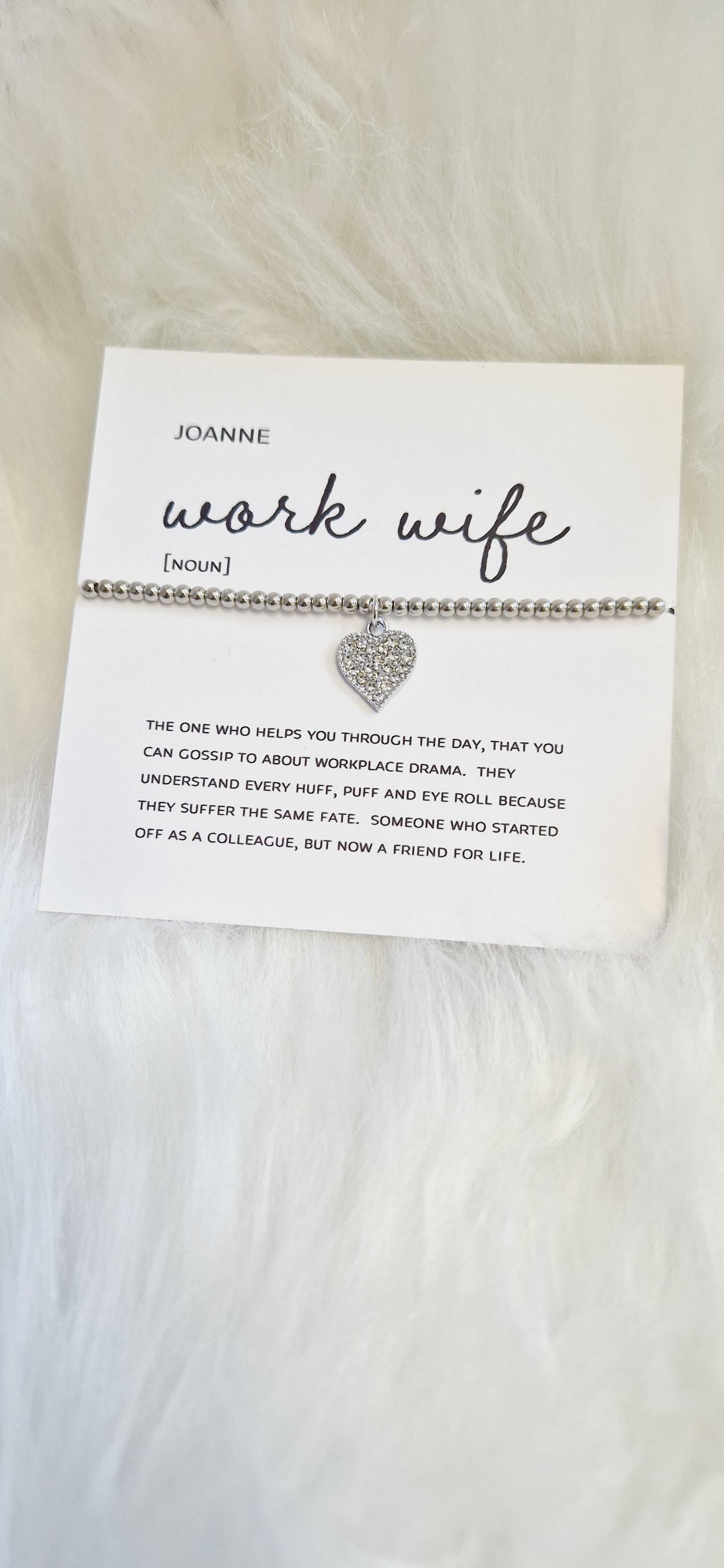 Personalised Work Wife I Friendship Gift | Leaving Gift Colleague | Retirement Gift | Work Friend I Silver Plated Charm WW3