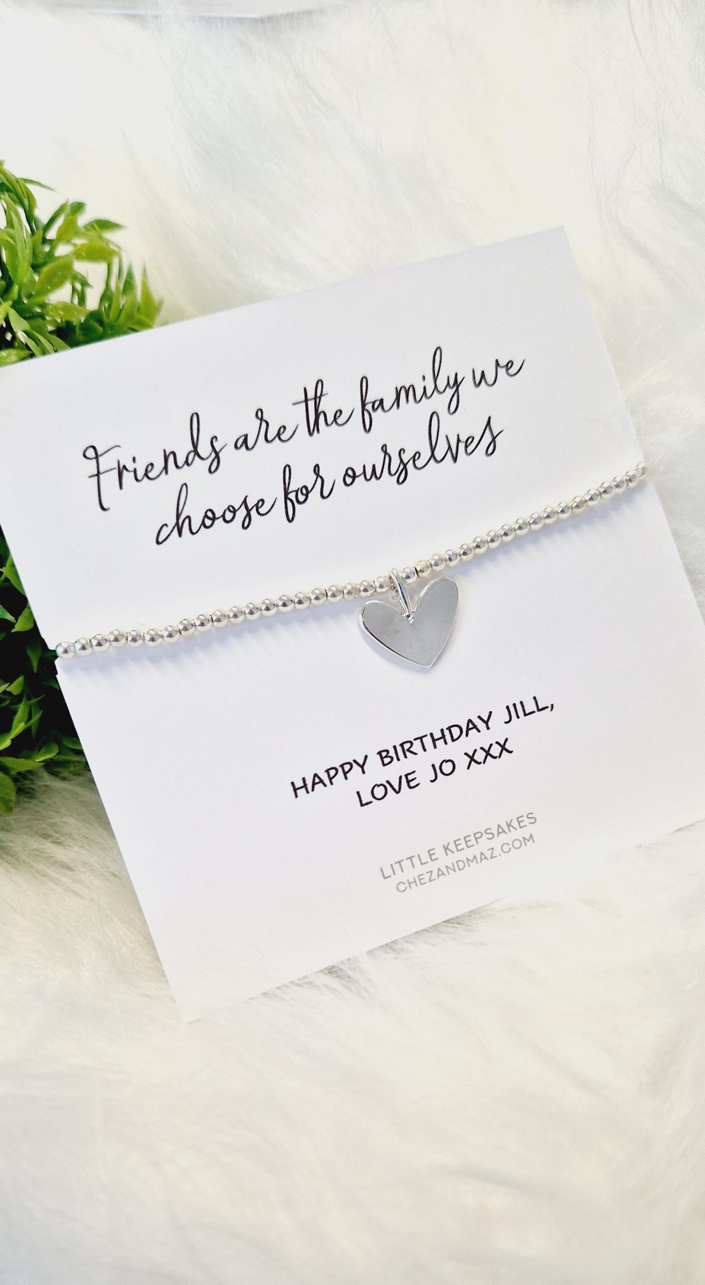Friends Are the Family We Choose for Ourselves Bracelet – Silver Plated Friendship Jewellery, Gift for Best Friend, Chosen Family Quote JU6