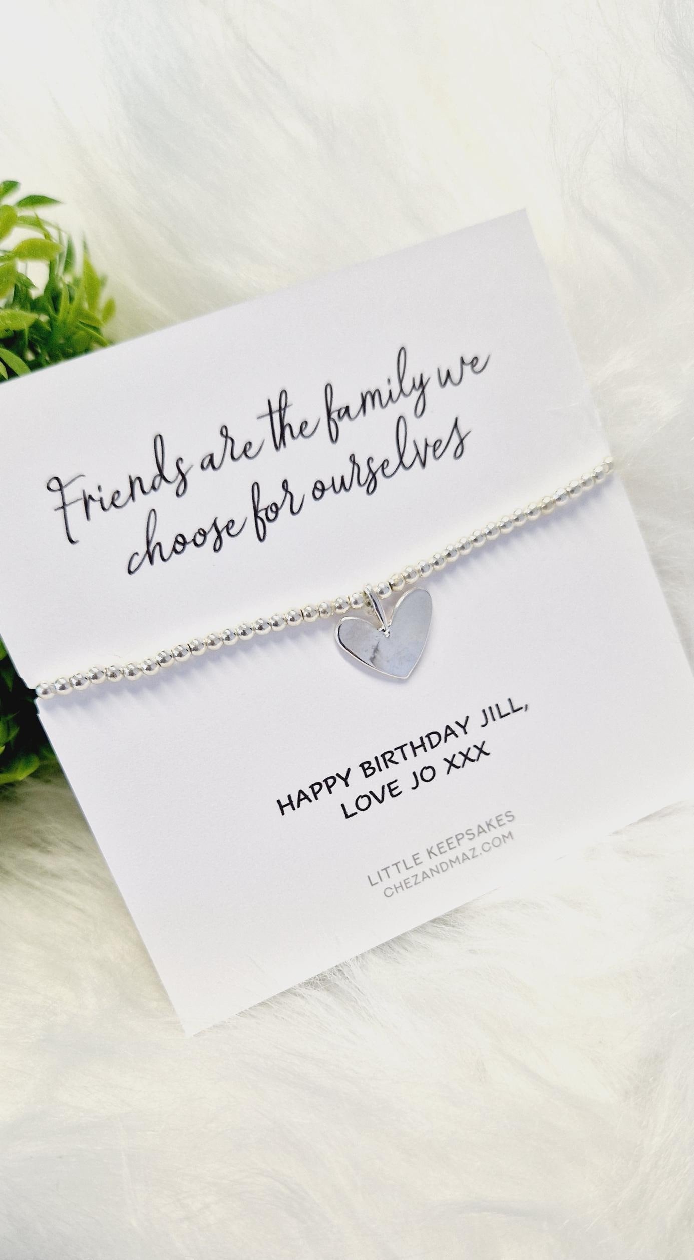 Friends Are the Family We Choose for Ourselves Bracelet – Silver Plated Friendship Jewellery, Gift for Best Friend, Chosen Family Quote JU6