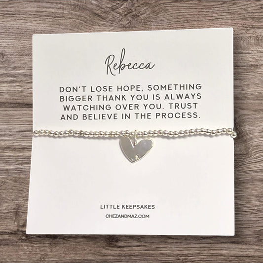 Don't lose Hope - Believe | Personalised | Positive Friendship Gift I Strength | Silver Plated Charm Bracelet IJU8