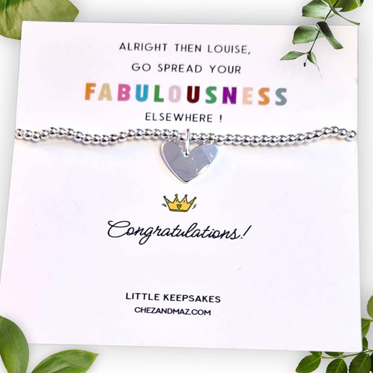 New Job Bracelet | Go Spread Your Fabulousness | New Job Good Luck | Well Done You Got This Good Luck | New Adventure I Silver Plated ju77