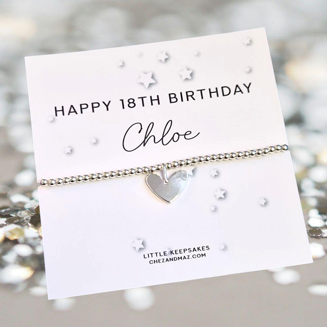 Personalised I Happy 18th Birthday I 18 I Eighteen I Silver Plated Charm Bracelet & Silver Coloured Charm I 18th Birthday Keepsake- M6