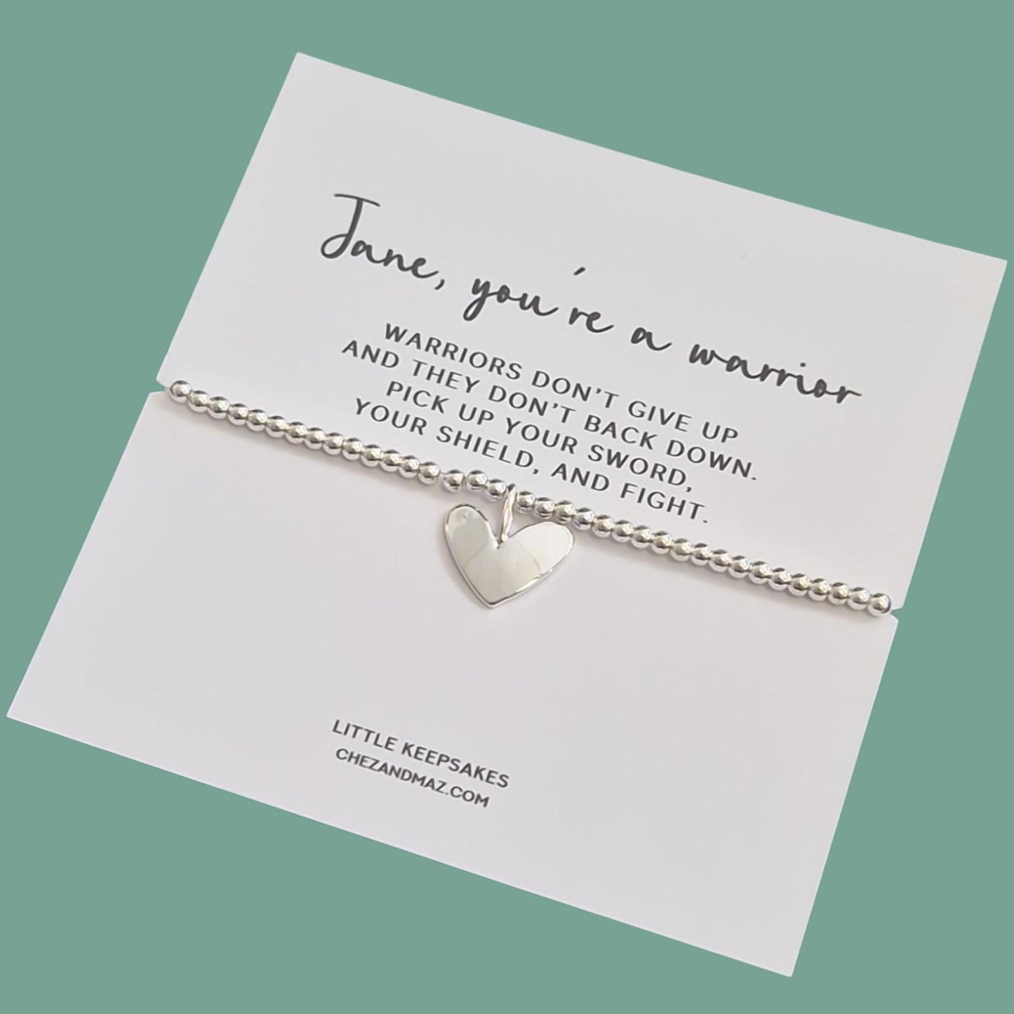 You're a Warrior Bracelet, Don't give up, Supportive Gift Women, Cancer Support jewellery Strength, Encouragement Fighter, Personalised