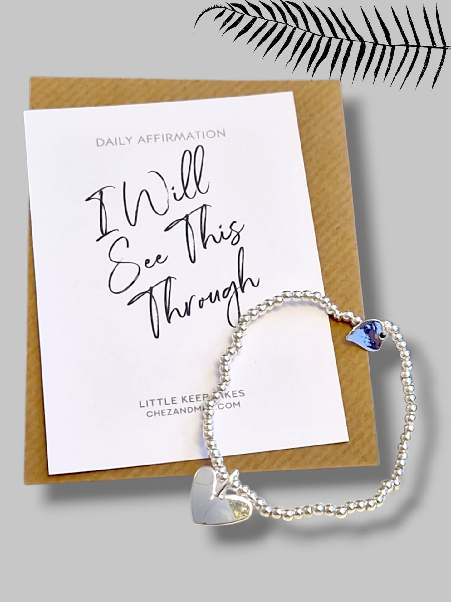 I Will See This Through I Inspirational Reminder | Daily Affirmation I Silver Plated Bracelet | Friend Gift I Charm I Letterbox Gift |