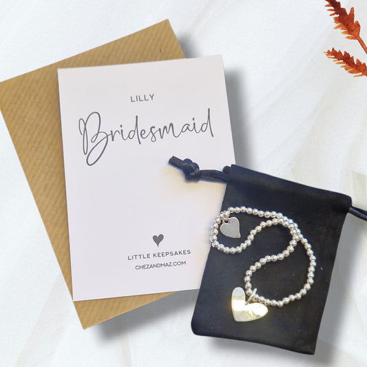 Silver-Plated Bridesmaid Bracelet - Wedding Gift Proposal- Elegant Wedding Party Jewellery Gift - Perfect for Bridesmaids Special Occasions