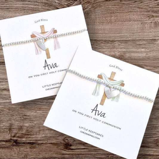 First Holy Communion Gift I Bracelet I Silver Plated I Personalised Gift for Communion I Gift for 1st Communion I Baptism I God Bless