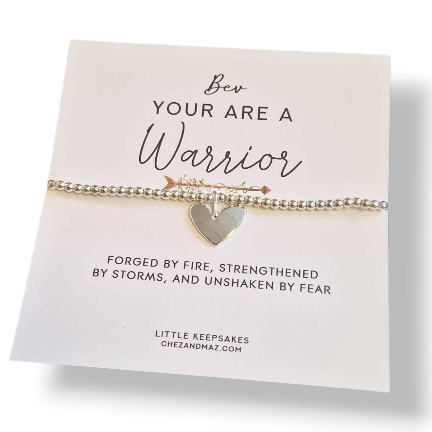 You are a Warrior Bracelet, Supportive Gift Women, Cancer Support jewellery Strength, Encouragement Fighter | Personalised |Forged by Fire