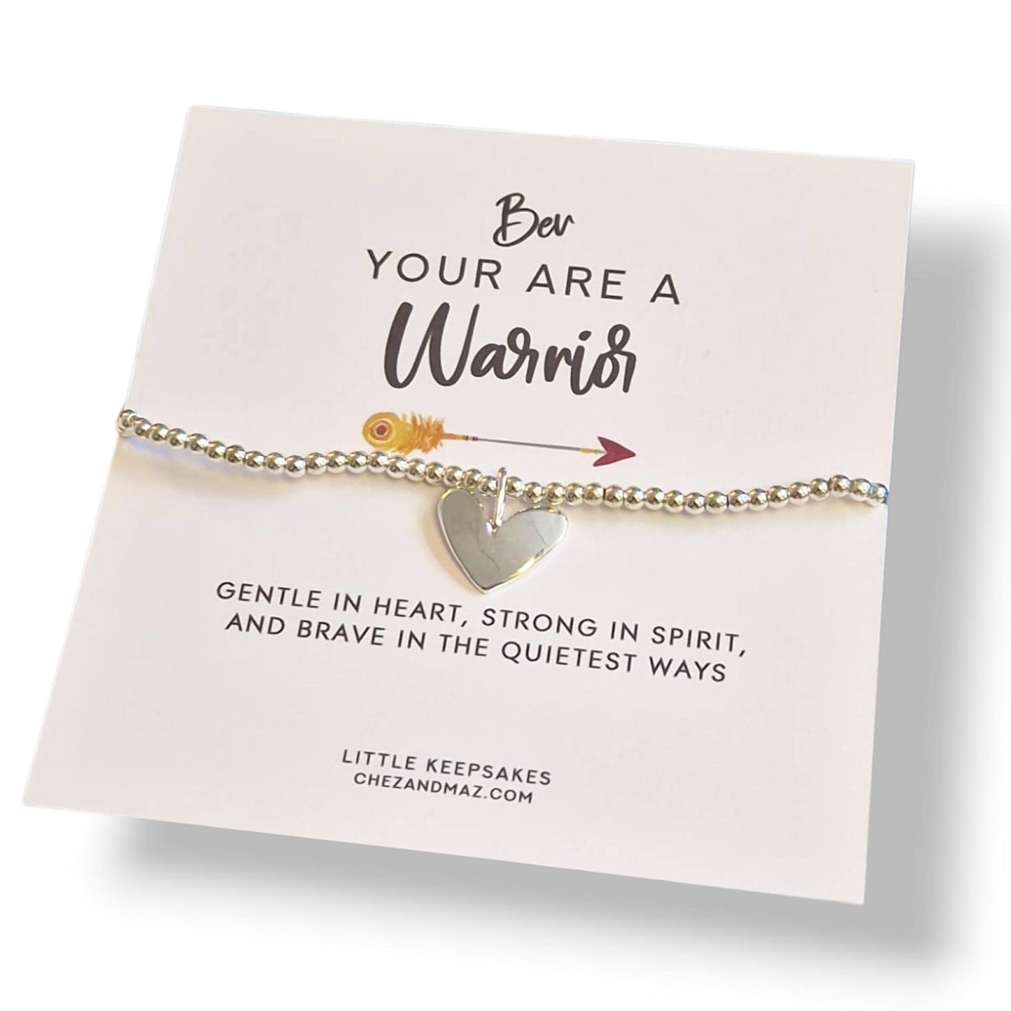 You are a Warrior Bracelet, Supportive Gift Women, Cancer Support Jewellery Strength, Encouragement Fighter | Personalised | Brave I Strong