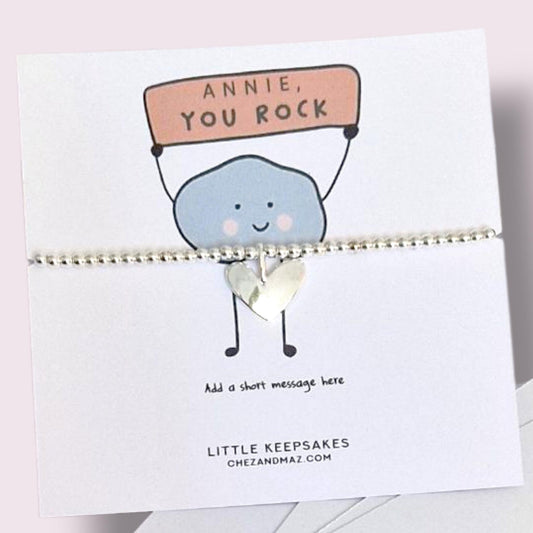 You Rock Bracelet I Personalised | Silver Plated Charm Gift | Motivational Bracelet | Thank You Gift | Friendship Bracelet | Gift for Her