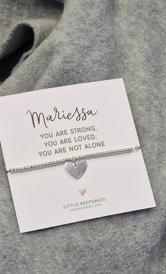 You Are Strong, Loved Not Alone Bracelet – Encouragement Gift - Mental Health Gift- Motivational - Positive Thoughts - Charm bracelet I jf55