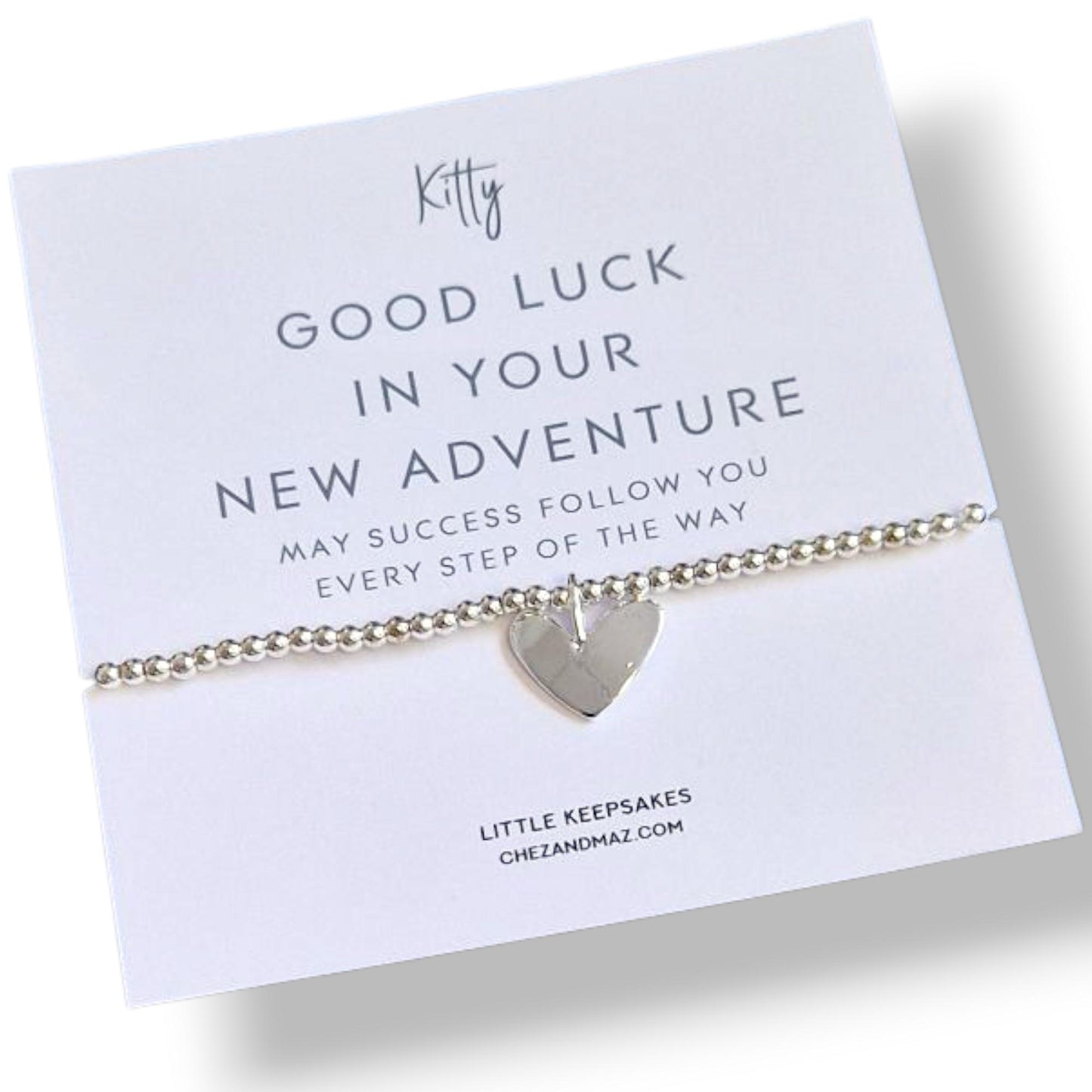Personalised Silver Bracelet | New Job | Leaving Gift I Good Luck in your new adventure - may success follow you every step of the way