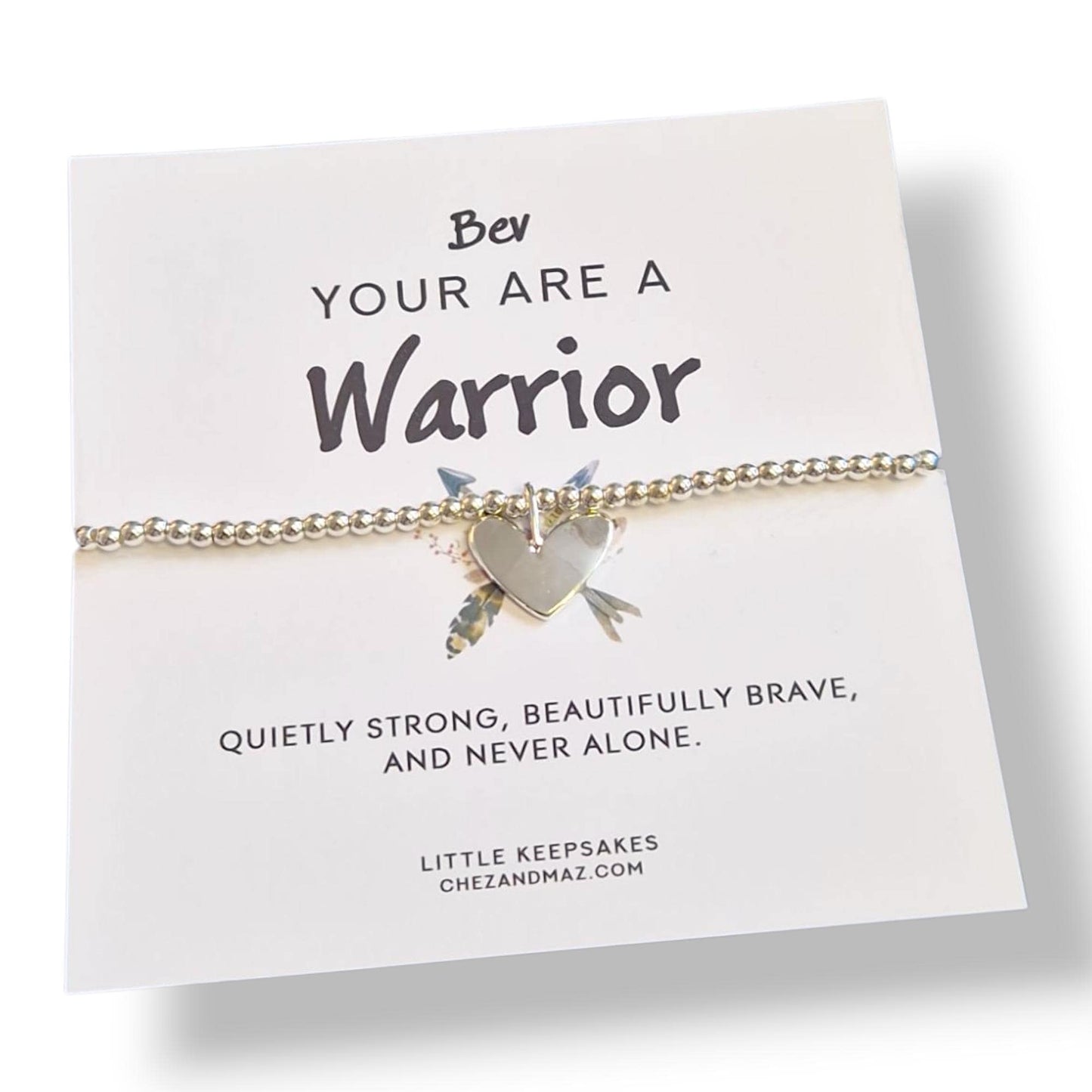 You are a Warrior Bracelet, Supportive Gift, Cancer Support Jewellery Strength, Encouragement Fighter | Personalised | Brave I Never alone