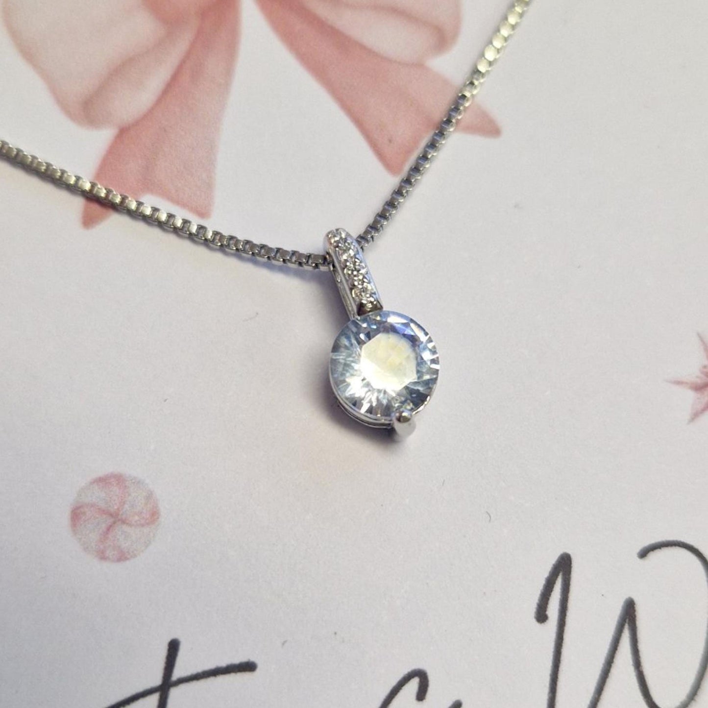 Personalised Silver 925 Zircon Christmas Wishes Necklace β Gift Boxed 18" β Custom Holiday Jewellery for Her β Xmas Gift for her