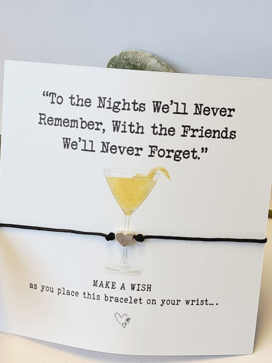 Girls Weekend 2024; Girls Getaway Gift; Girls Trip; Wish Bracelet; To the Nights We'll never remember; Girls Weekend Gift -NR65