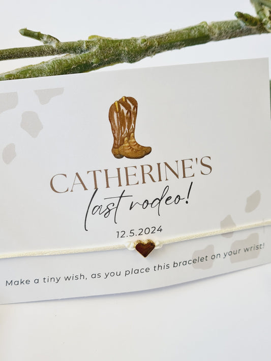 Last Rodeo Hen Party Wish Bracelets - Personalised - Goodie Bag Filler - Hen Weekend, Hen Do, Girls Weekend - Bride to Be - cv