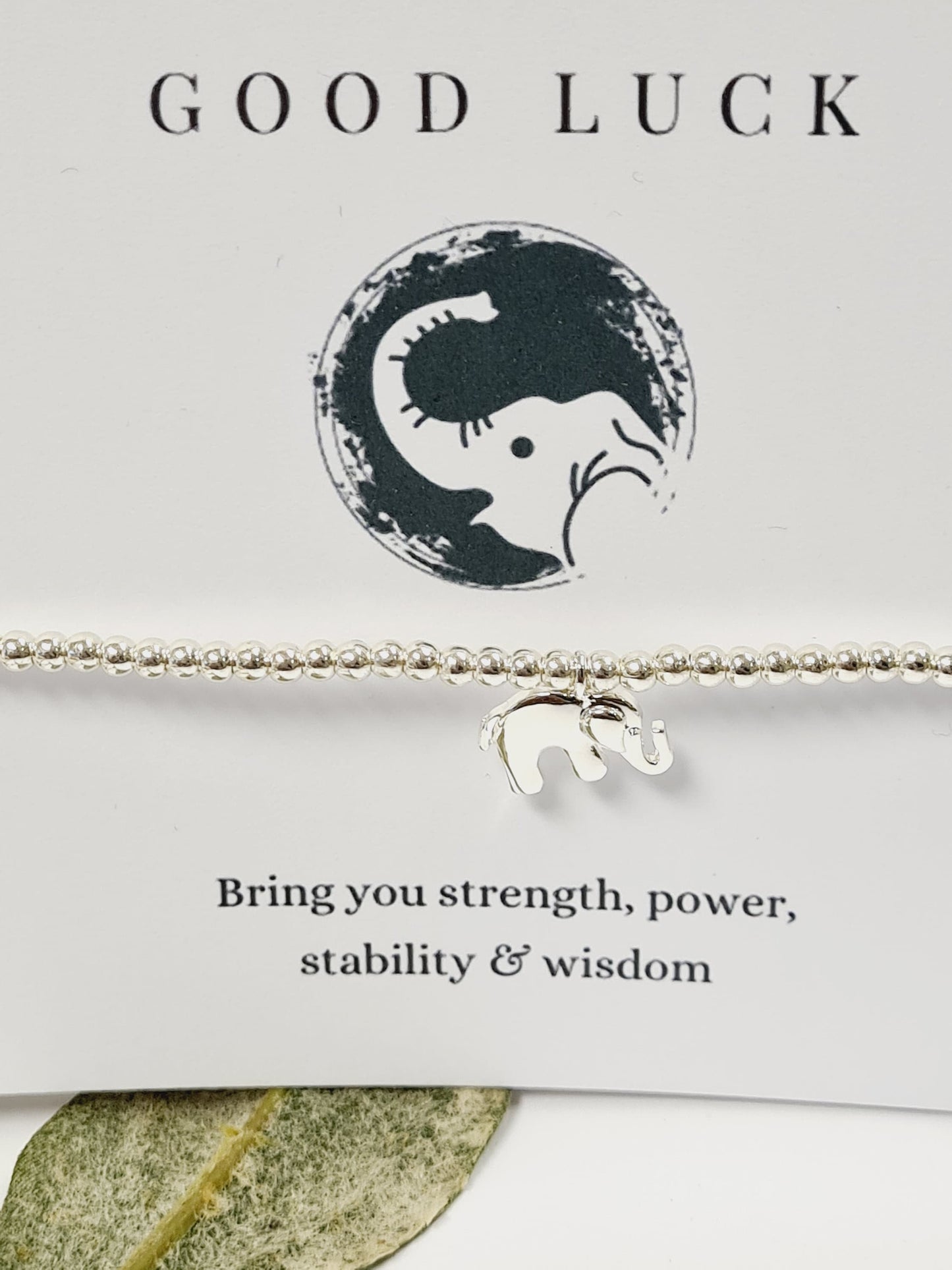 Good Luck - Lucky Elephant - Silver plated charm bracelet & Elephant Charm - Lucky Charm