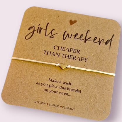 Girls Getaway Gift; Girls Trip; Girls Weekend cheaper than therapy; Wish Bracelet; Girls Road Trip, Wish Bracelet; Girls Weekend Gift - TH7