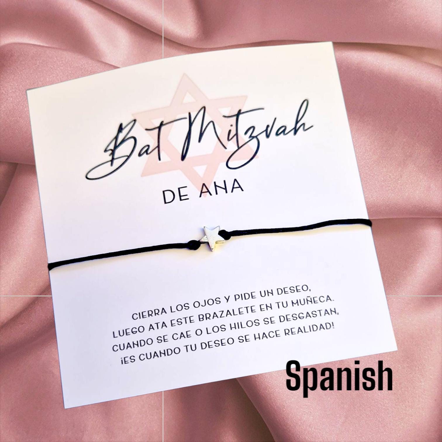 Bat Mitzvah Wish Bracelet: Personalized Star Favour