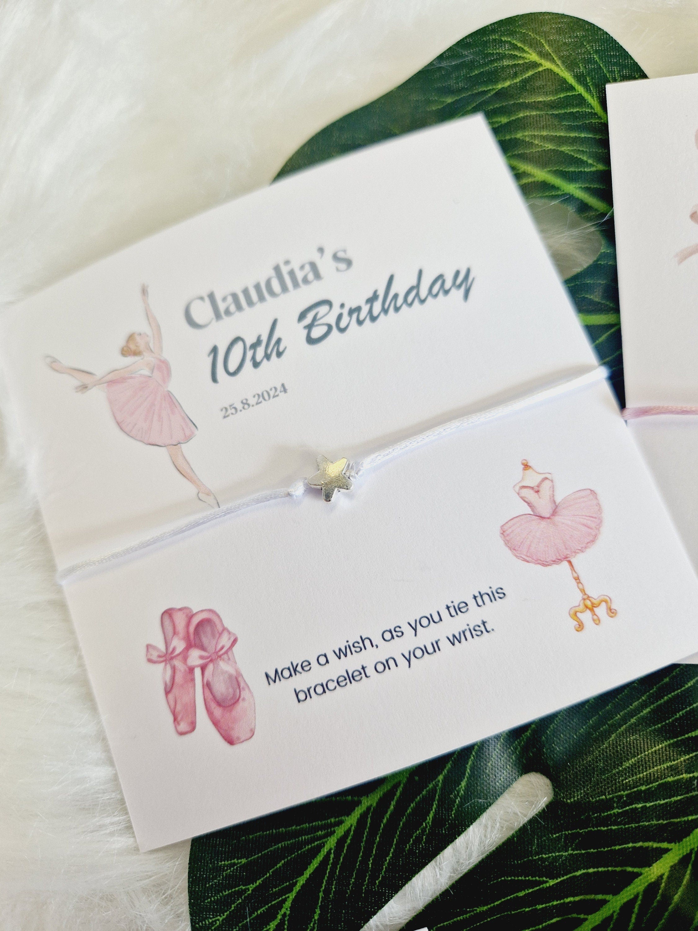 Ballet Dancer Design Birthday - Wish String Charm Bracelet - Party bag filler - Personalised - Hen Party - Hen Weekend Party Ballet 1