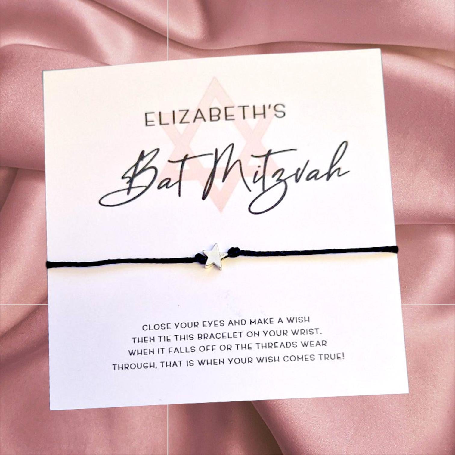 Bat Mitzvah Wish Bracelet: Personalized Star Favour