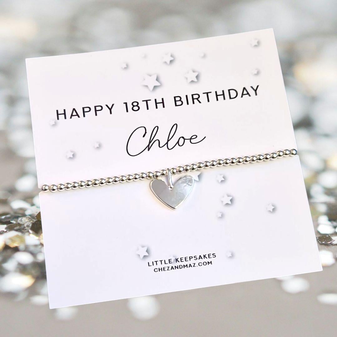 18th, 18, Eighteen Birthday Charm Bracelet: Silver Plated Keepsake - Personalised