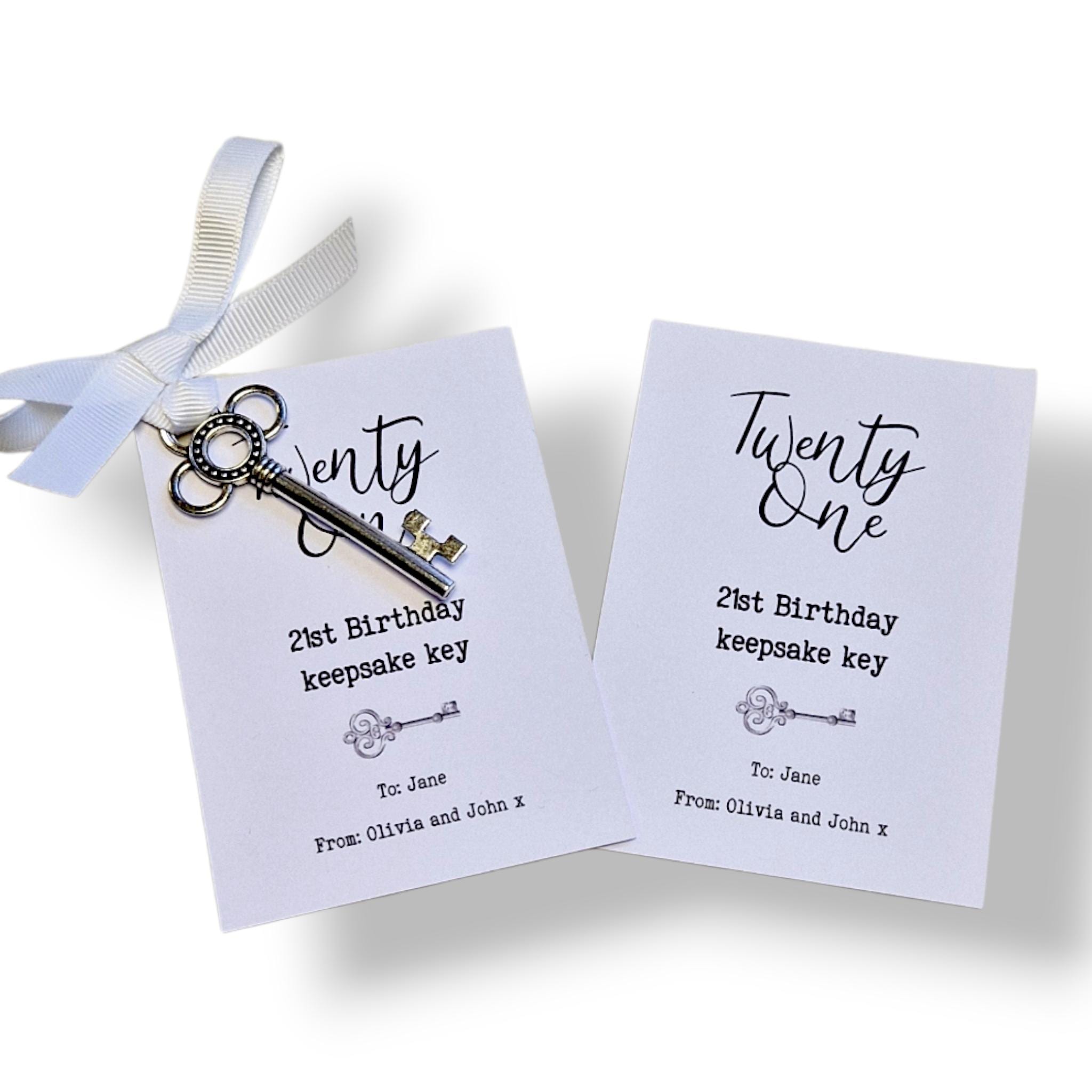 21st Birthday Turning 21 Gift – Keepsake Key for 21st Birthday, Meaningful Milestone Present