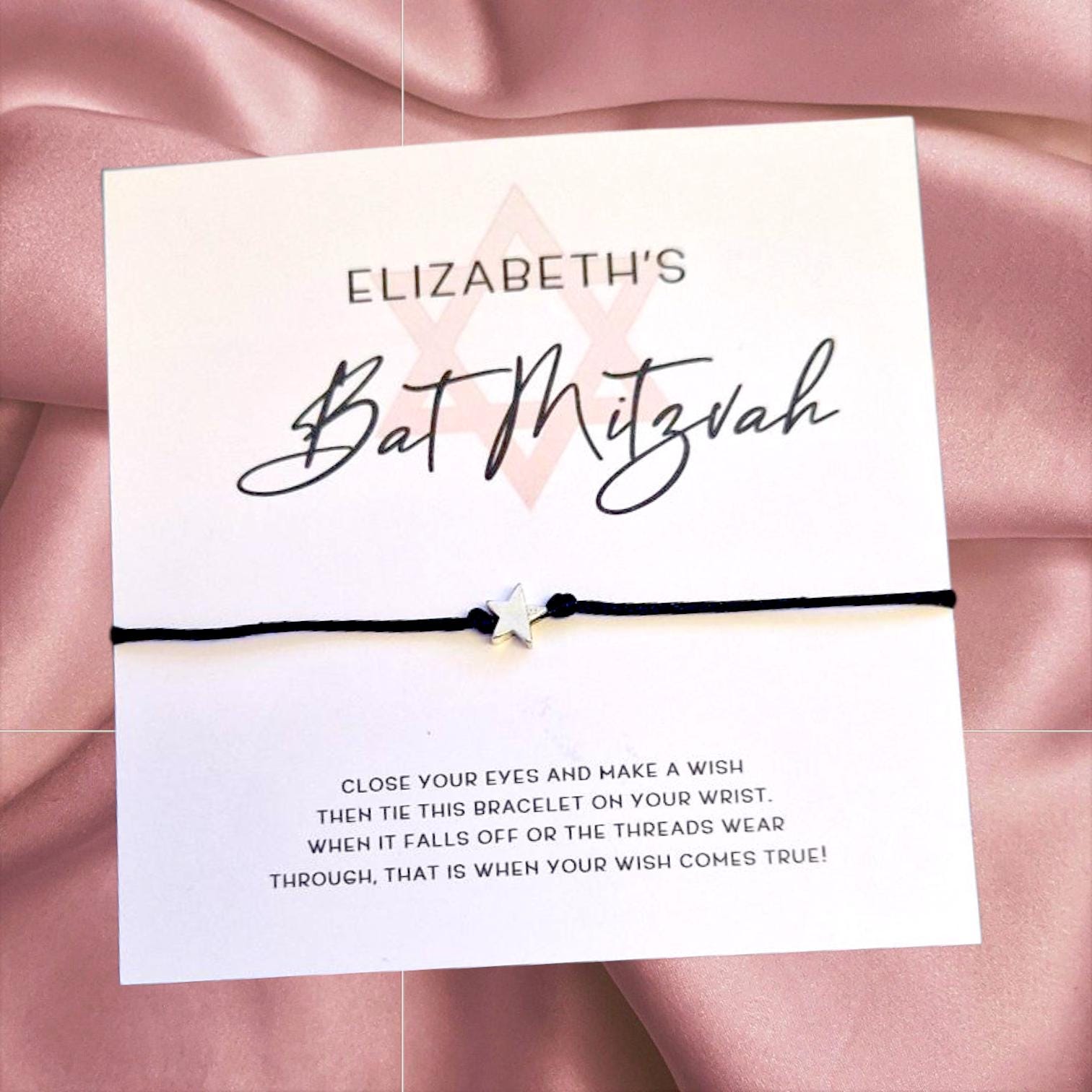 Bat Mitzvah Wish Bracelet: Personalized Star Favour