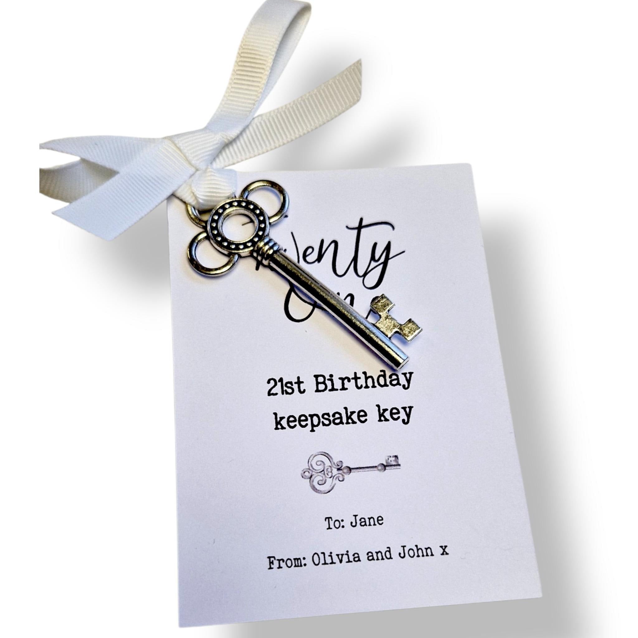 21st Birthday Turning 21 Gift – Keepsake Key for 21st Birthday, Meaningful Milestone Present