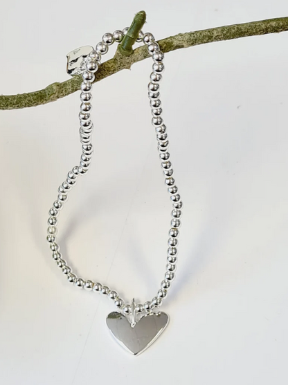 Congratulations I Well done I Silver plated charm bracelet & heart charm