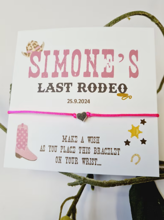 Last Rodeo Hen Party Wish Bracelets I Personalised I Goodie Bag Filler IHen Weekend I Hen Do I Girls Weekend - Bride to Be - RR12