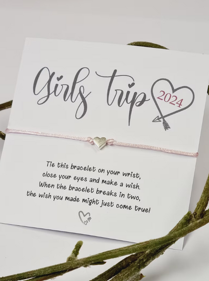 Girls Weekend 2024; Girls Getaway Gift; Girls Trip; Wish Bracelet; Girls Road Trip, Wish Bracelet; Girls Weekend Gift -GT77