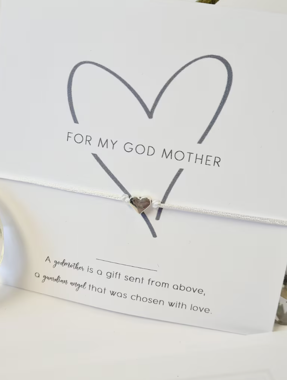 Godmother Wish Bracelet, Godmother Gift, Godmother Friendship Bracelet, Christening, Baptism, Naming Ceremony