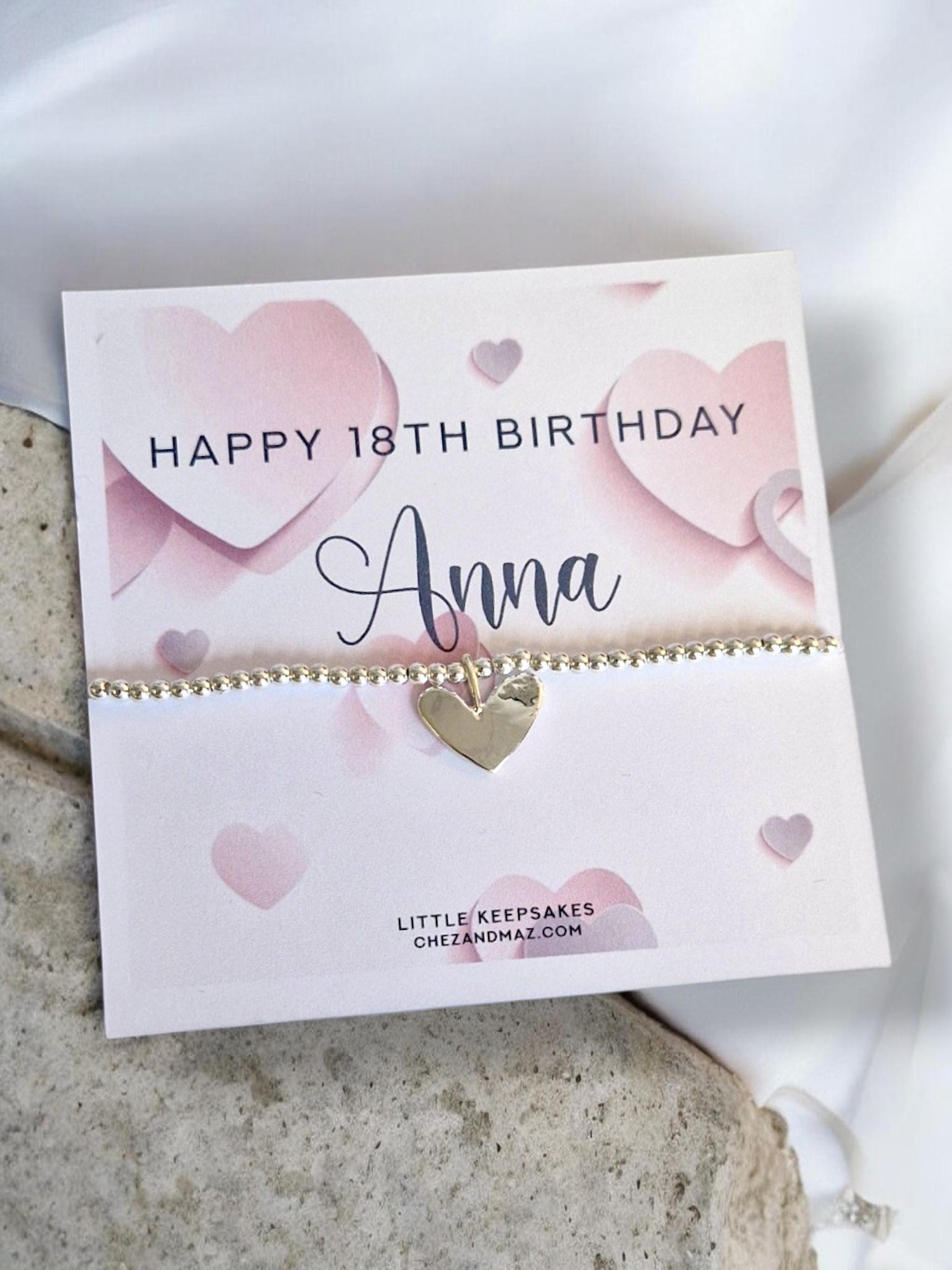 18th Birthday - 18 - Eighteen -  Birthday Charm Bracelet: Silver Plated Keepsake - Personalised -  Hearts - Age - Milestone