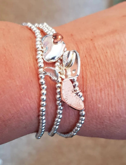 40th Birthday Bracelet I Happy Birthday I Forty I 40th Birthday I Fortieth I Silver plated charm bracelet & Rose Gold Plated Heart Charm-JC6