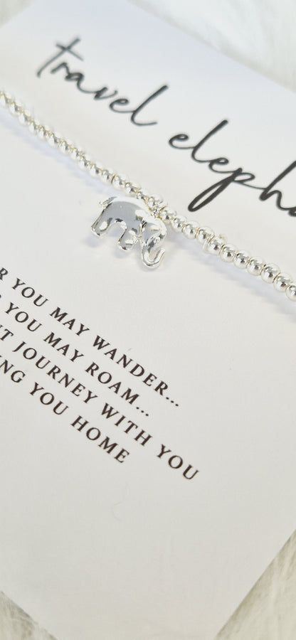 Travel Elephant Silver Plated Bracelet I Elephant Charm I Good Luck Charm I Travelling I Outdoors I Lucky Elephant LUCKY ELEPHANT Bracelet