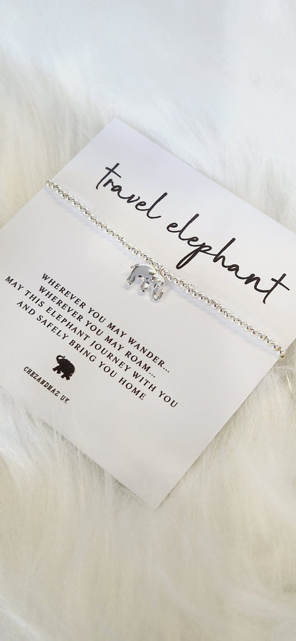 Travel Elephant Silver Plated Bracelet I Elephant Charm I Good Luck Charm I Travelling I Outdoors I Lucky Elephant LUCKY ELEPHANT Bracelet