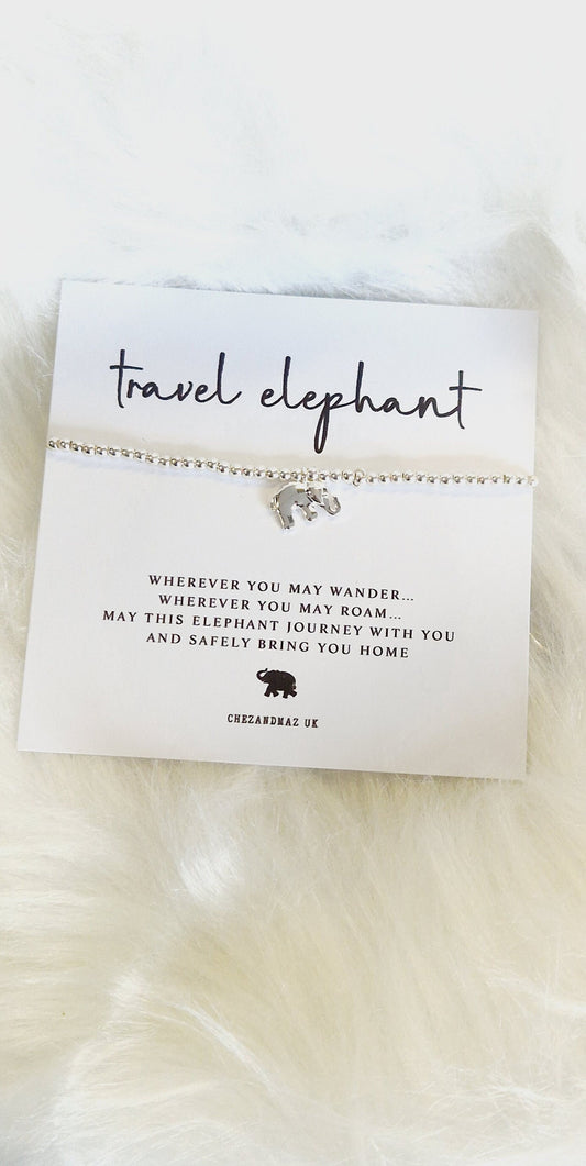 Travel Elephant Silver Plated Bracelet I Elephant Charm I Good Luck Charm I Travelling I Outdoors I Lucky Elephant LUCKY ELEPHANT Bracelet