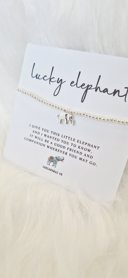 Lucky I Travel Elephant Silver Plated Bracelet I Elephant Charm I Good Luck Charm I Travelling I Elephant Lover I Lucky Elephant I A2