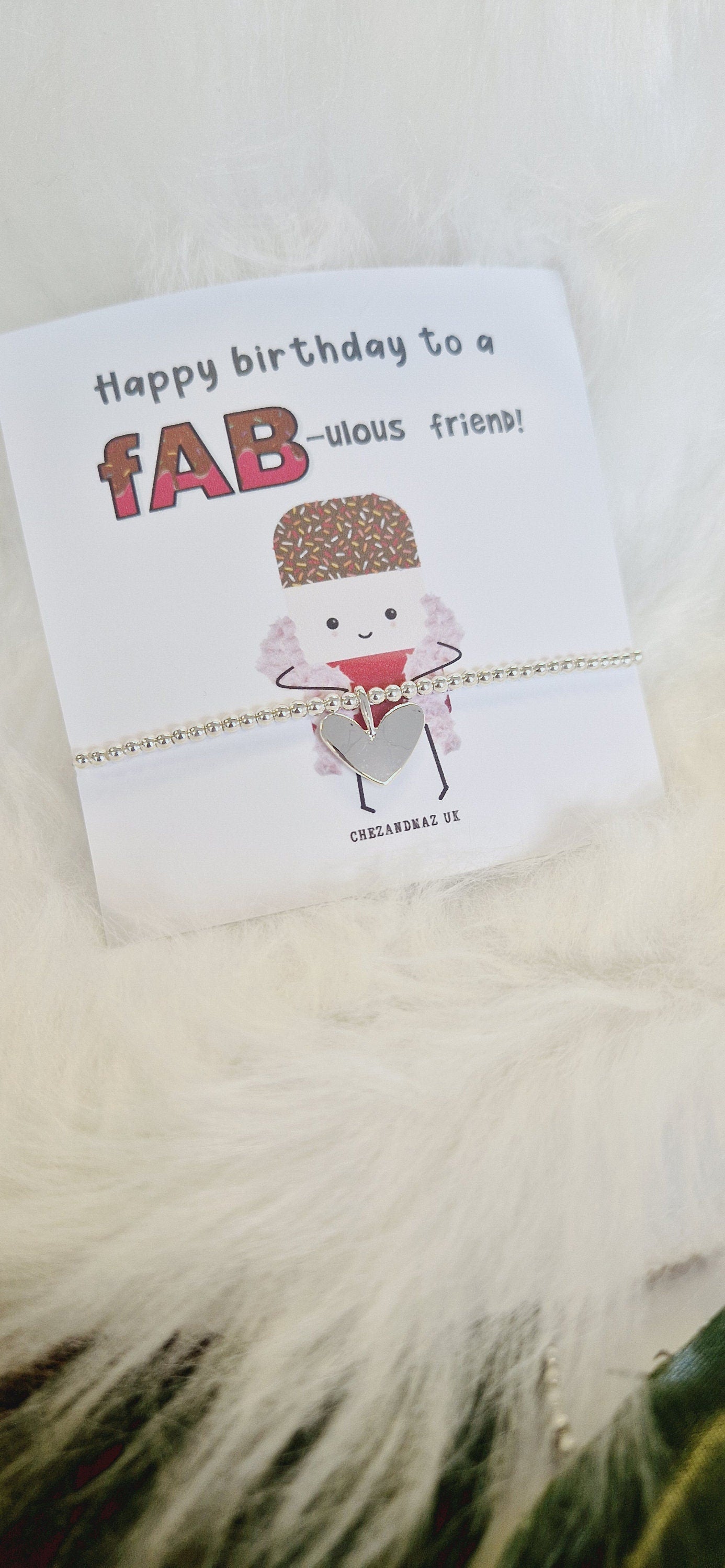 Happy Birthday to a FAB-ulous friend I  Fab Bracelet I Birthday Gift I Milestone Birthdays I Funny, Charm Bracelet