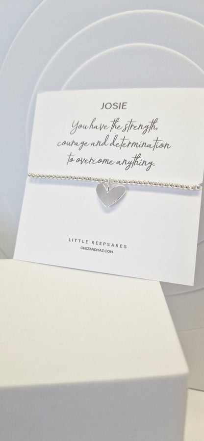 Personalised I You have the strength the courage and determination to overcome anything | Empowering Gift | Silver Stacking Bracelet I JU6st
